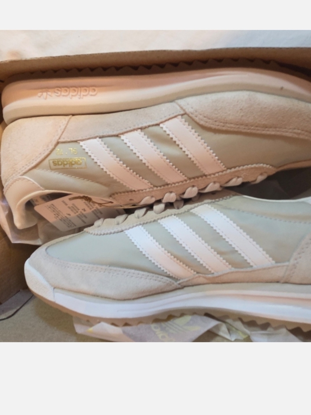 adidas Beige and White SL 72 Sneakers